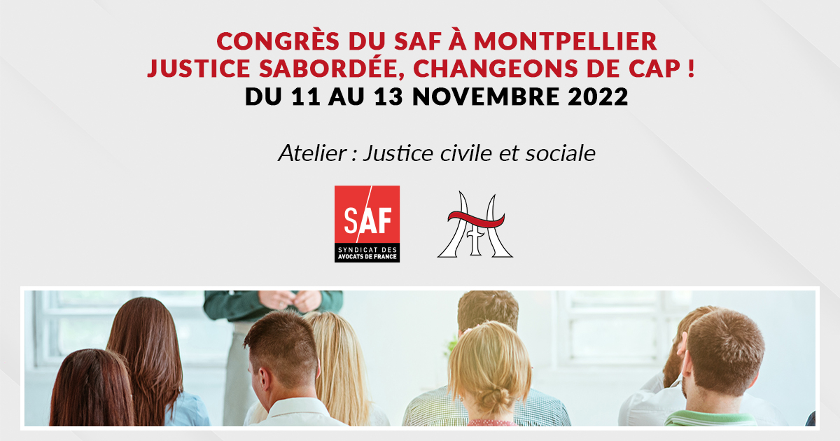 Evènement :  49e Congrès du Syndicat des Avocats de France du 11 au 13 novembre 2022 à Montpellier 
